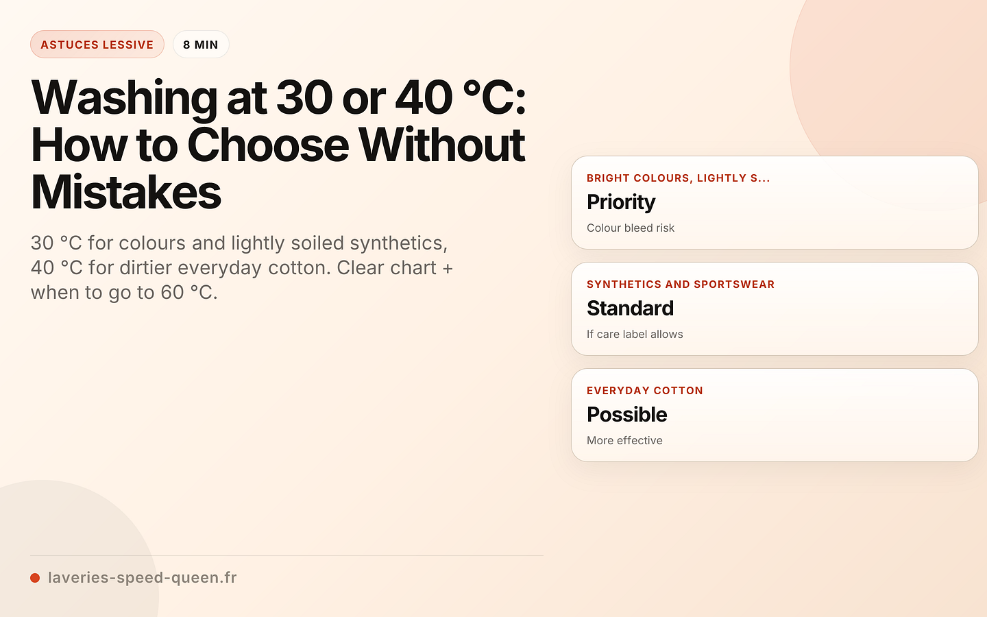 Washing at 30 or 40 °C: How to Choose Without Mistakes