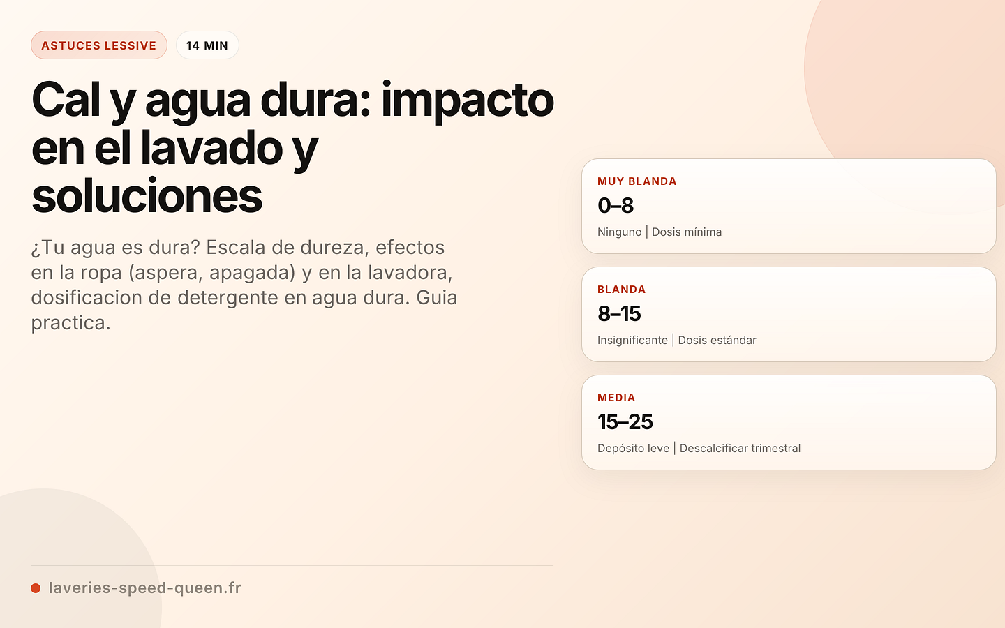 Cal y agua dura: impacto en el lavado y soluciones