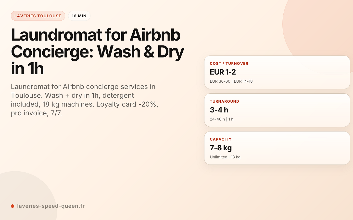 Laundromat vs dry cleaner vs home for Airbnb