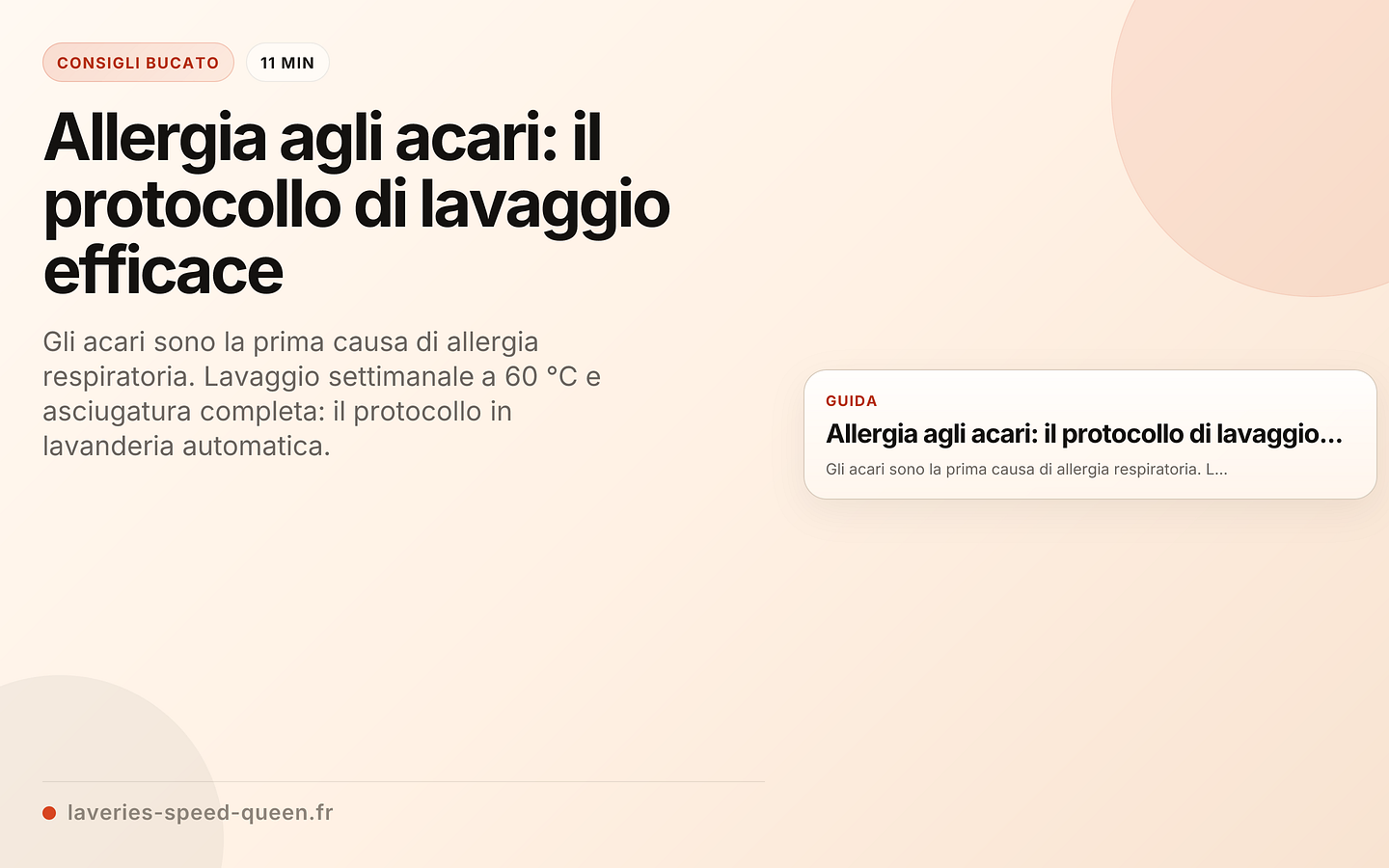 Protocollo antiacaro per tipo di tessuto