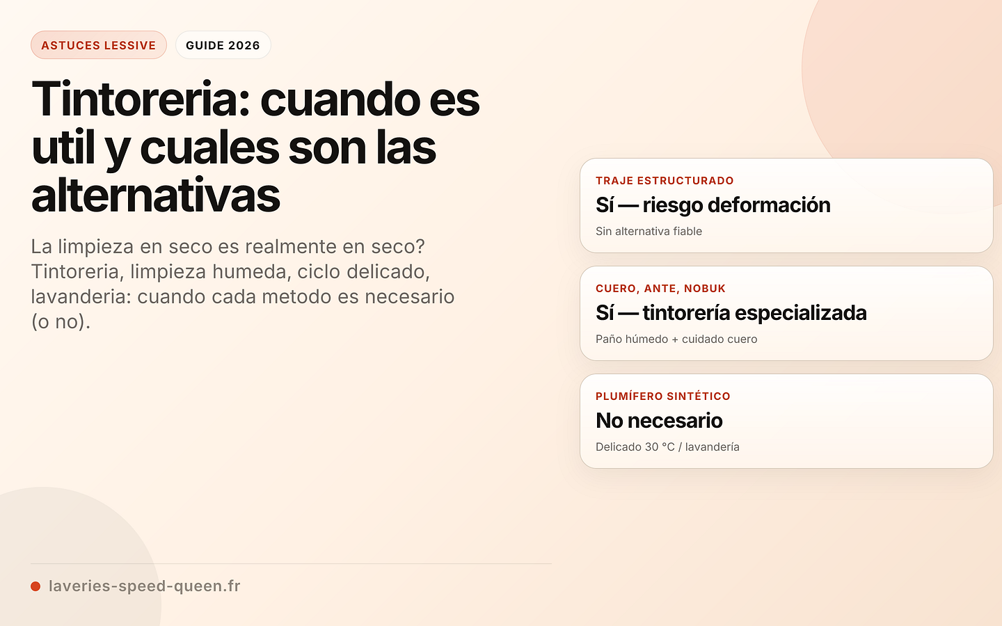 Tintoreria: cuando es util y cuales son las alternativas