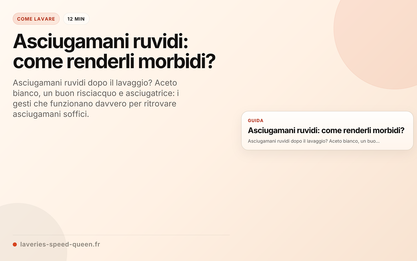 Asciugamani morbidi: buone pratiche ed errori