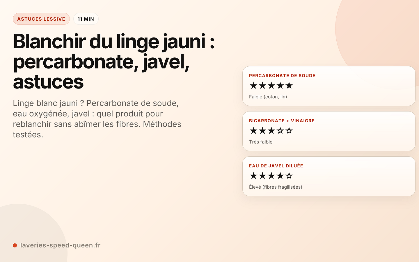 Blanchir du linge jauni : percarbonate, javel, astuces