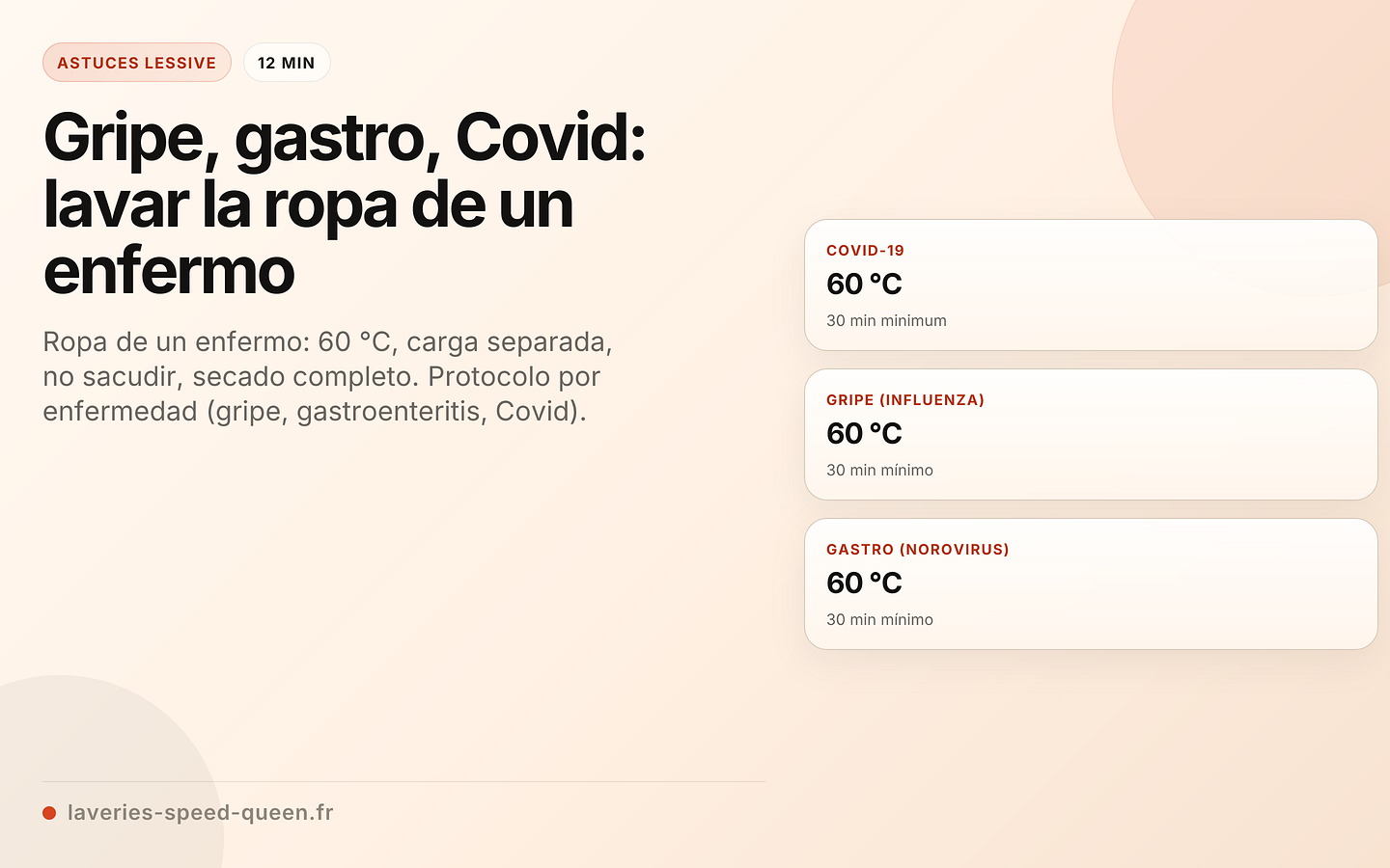 Gripe, gastro, Covid: lavar la ropa de un enfermo