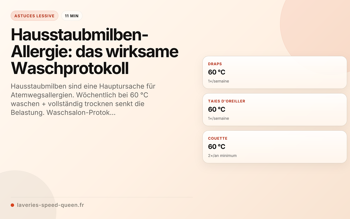 Hausstaubmilben-Allergie: das wirksame Waschprotokoll
