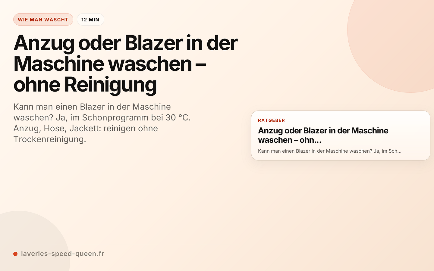 Anzug oder Blazer in der Maschine waschen – ohne Reinigung
