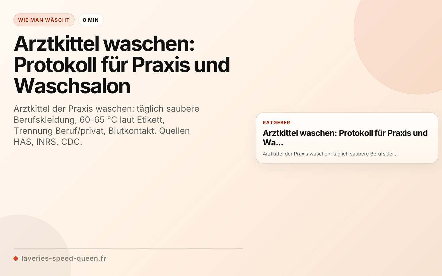 Arztkittel waschen: Protokoll für Praxis und Waschsalon