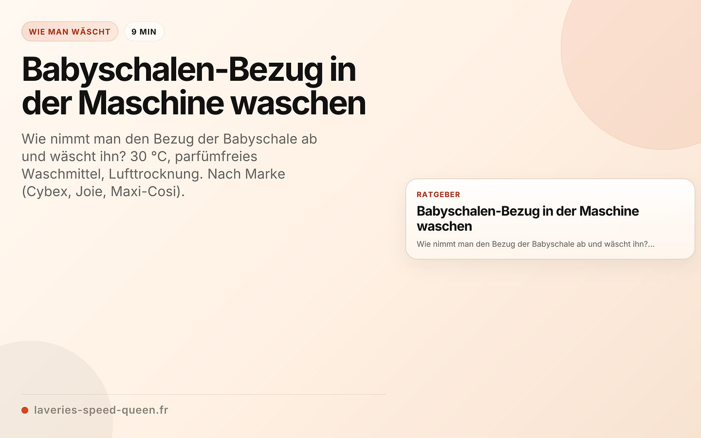 Babyschalen-Bezug in der Maschine waschen