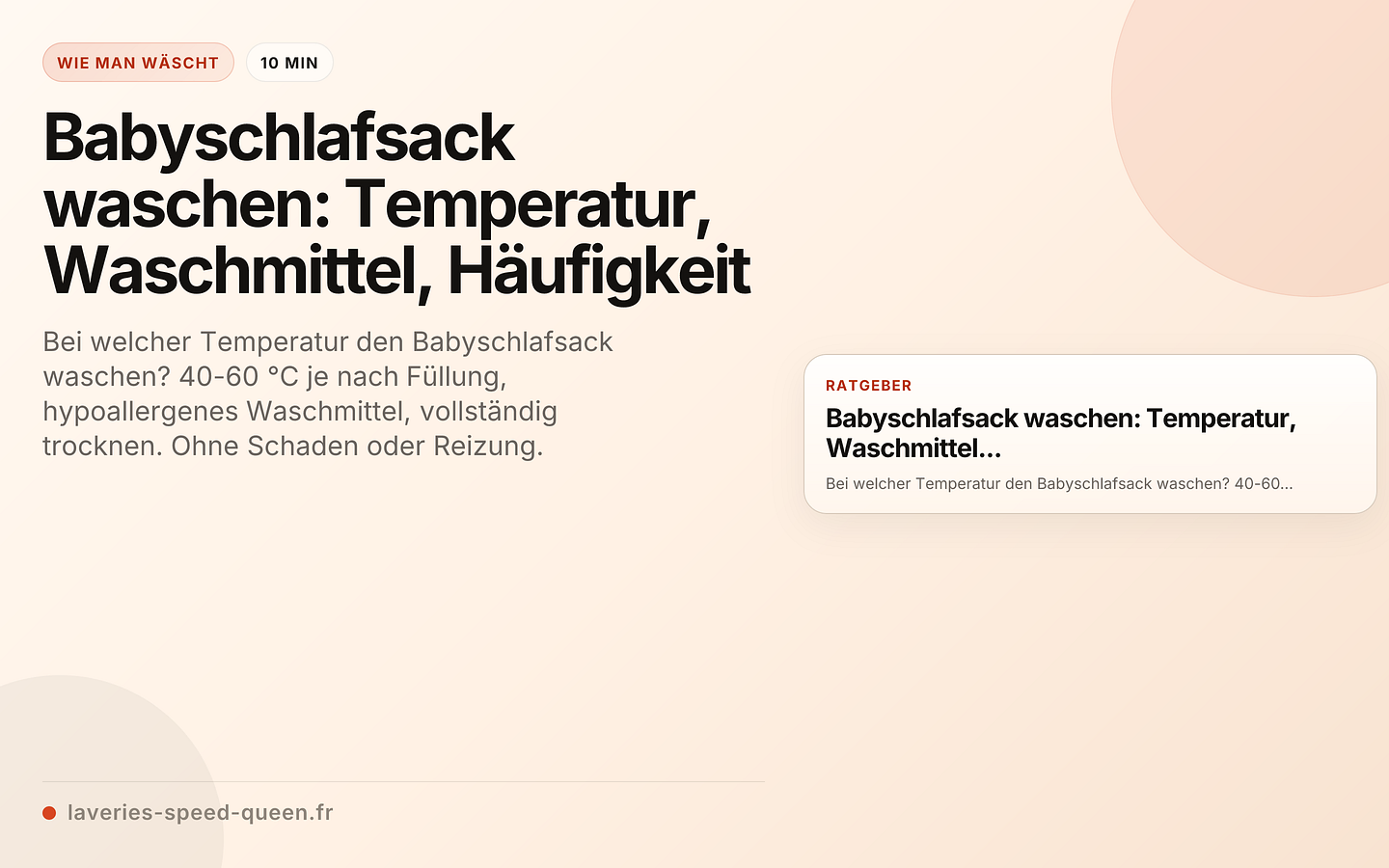 Babyschlafsack waschen: Temperatur, Waschmittel, Häufigkeit