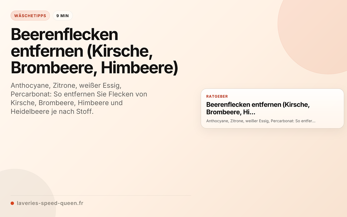 Beerenflecken entfernen (Kirsche, Brombeere, Himbeere)