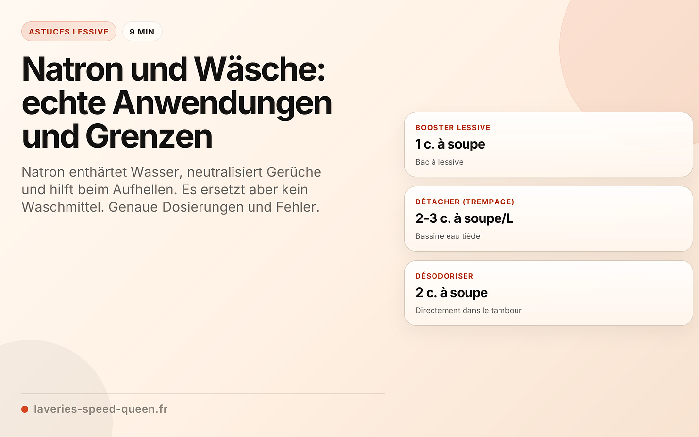 Natron und Wäsche: echte Anwendungen und Grenzen