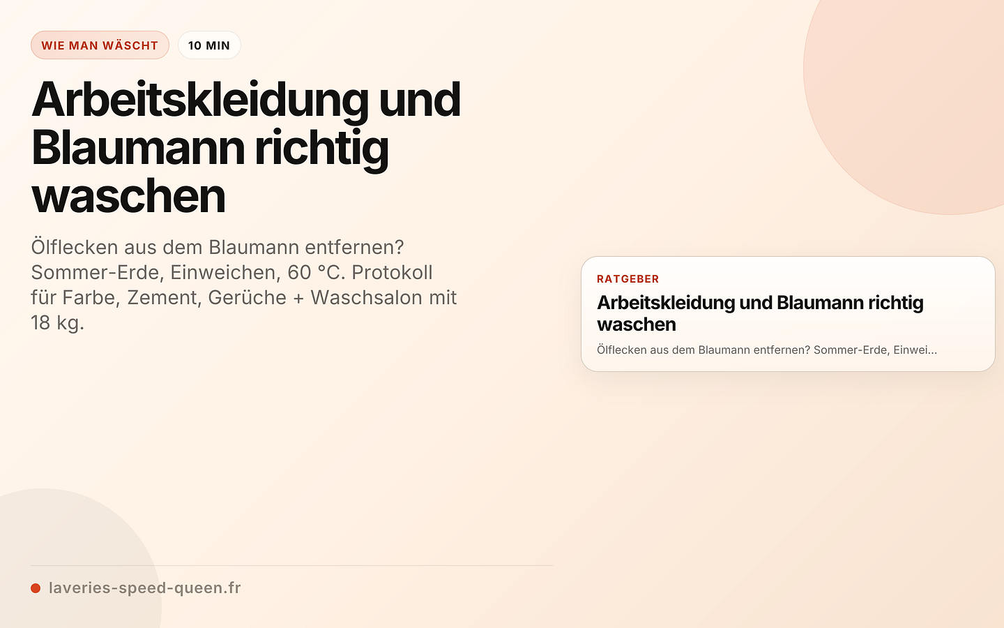 Arbeitskleidung und Blaumann richtig waschen