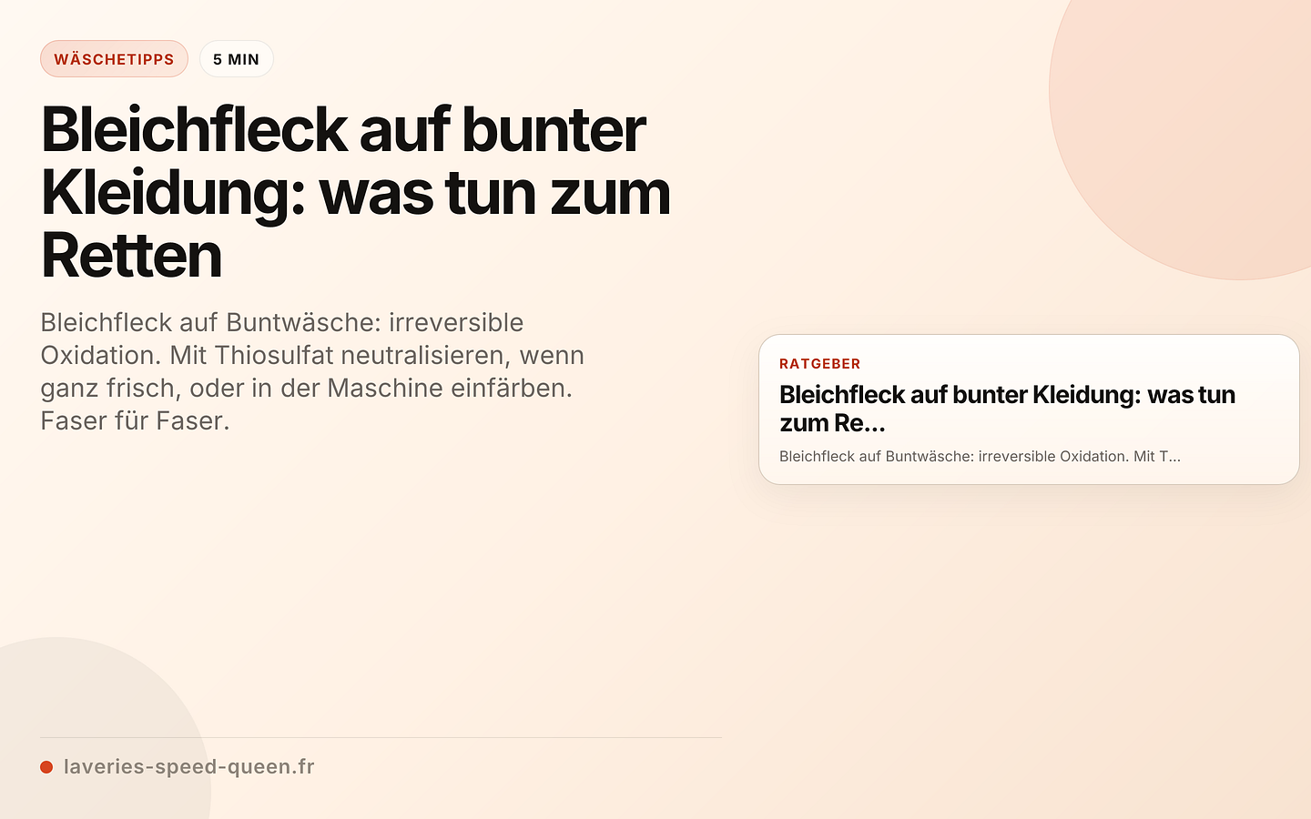 Bleichfleck auf bunter Kleidung: was tun zum Retten