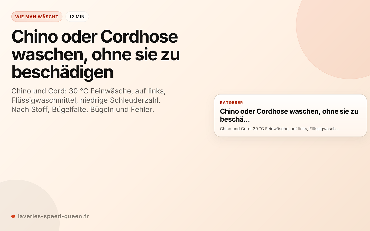 Chino oder Cordhose waschen, ohne sie zu beschädigen