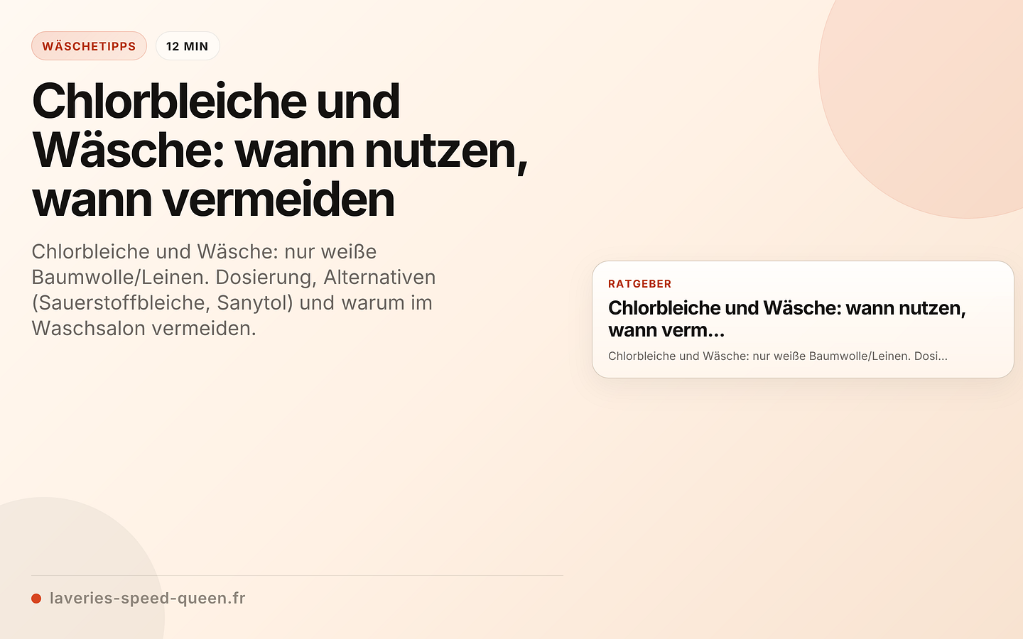 Chlorbleiche und Wäsche: wann nutzen, wann vermeiden