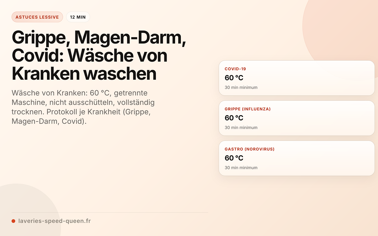 Grippe, Magen-Darm, Covid: Wäsche von Kranken waschen