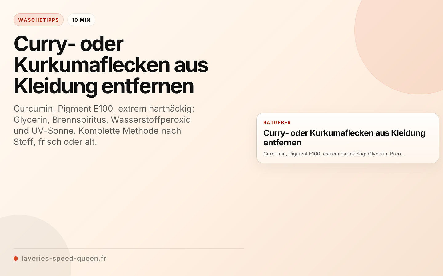 Curry- oder Kurkumaflecken aus Kleidung entfernen