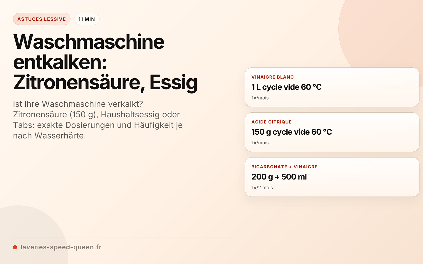 Waschmaschine entkalken: Zitronensäure, Essig