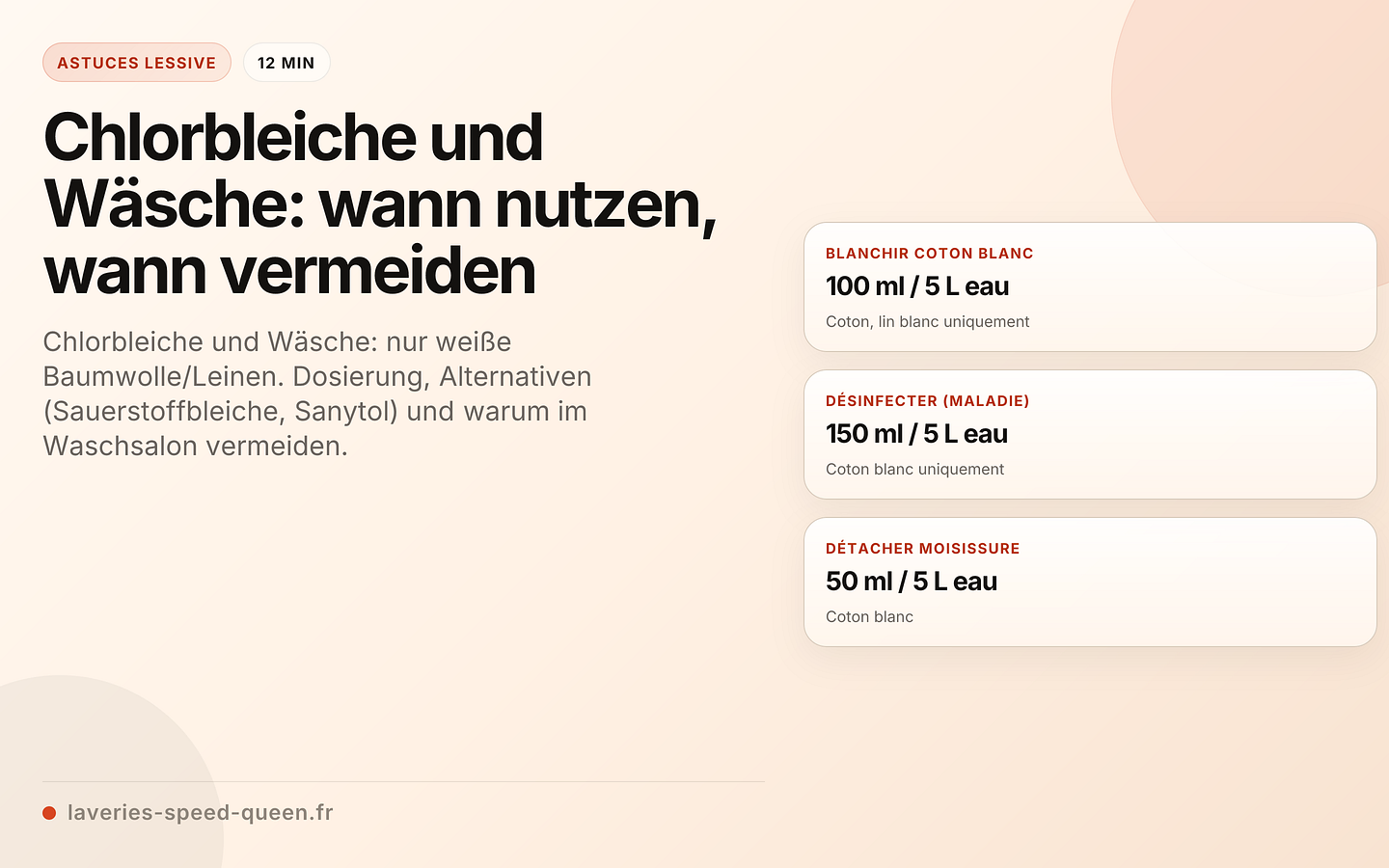 Chlorbleiche und Wäsche: wann nutzen, wann vermeiden