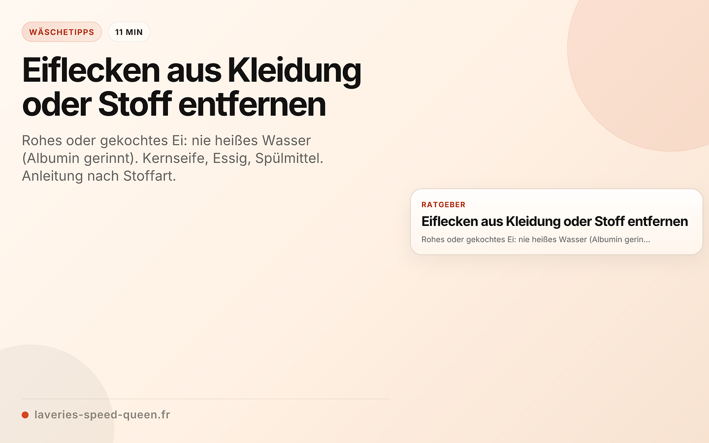 Eiflecken aus Kleidung oder Stoff entfernen