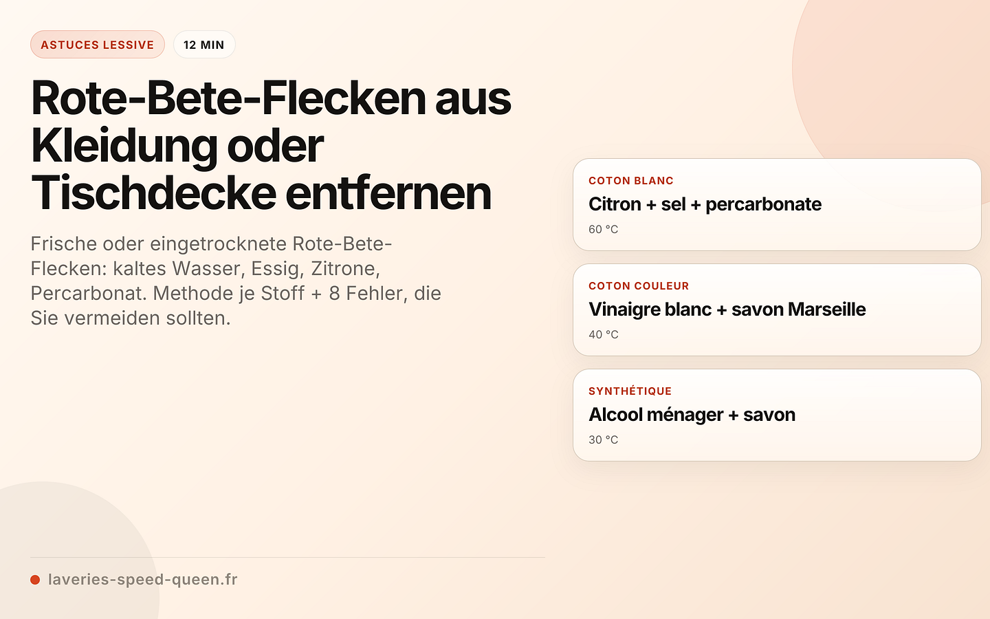 Rote-Bete-Flecken aus Kleidung oder Tischdecke entfernen