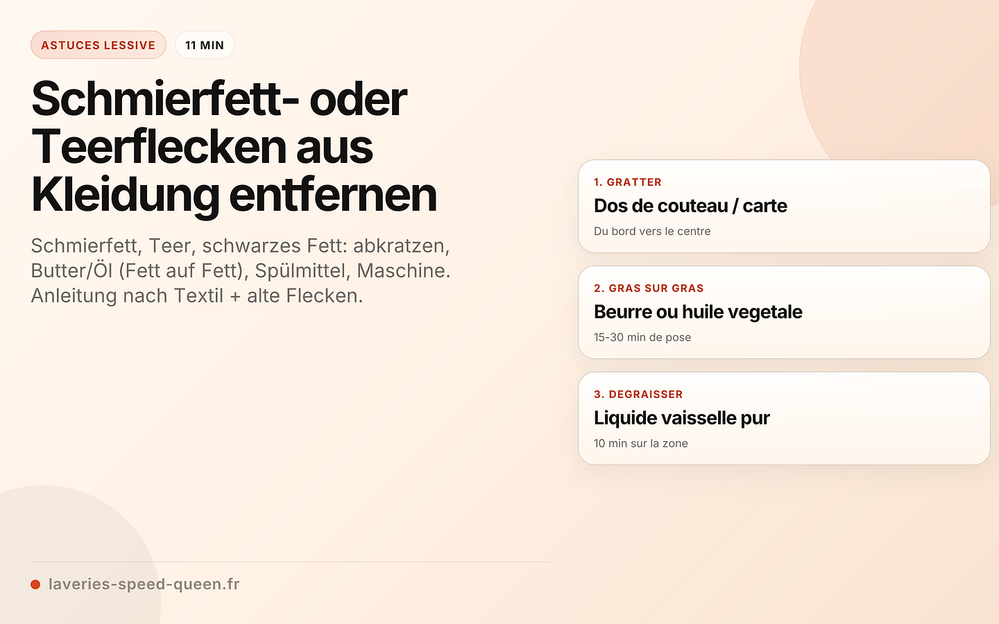 Schmierfett- oder Teerflecken aus Kleidung entfernen