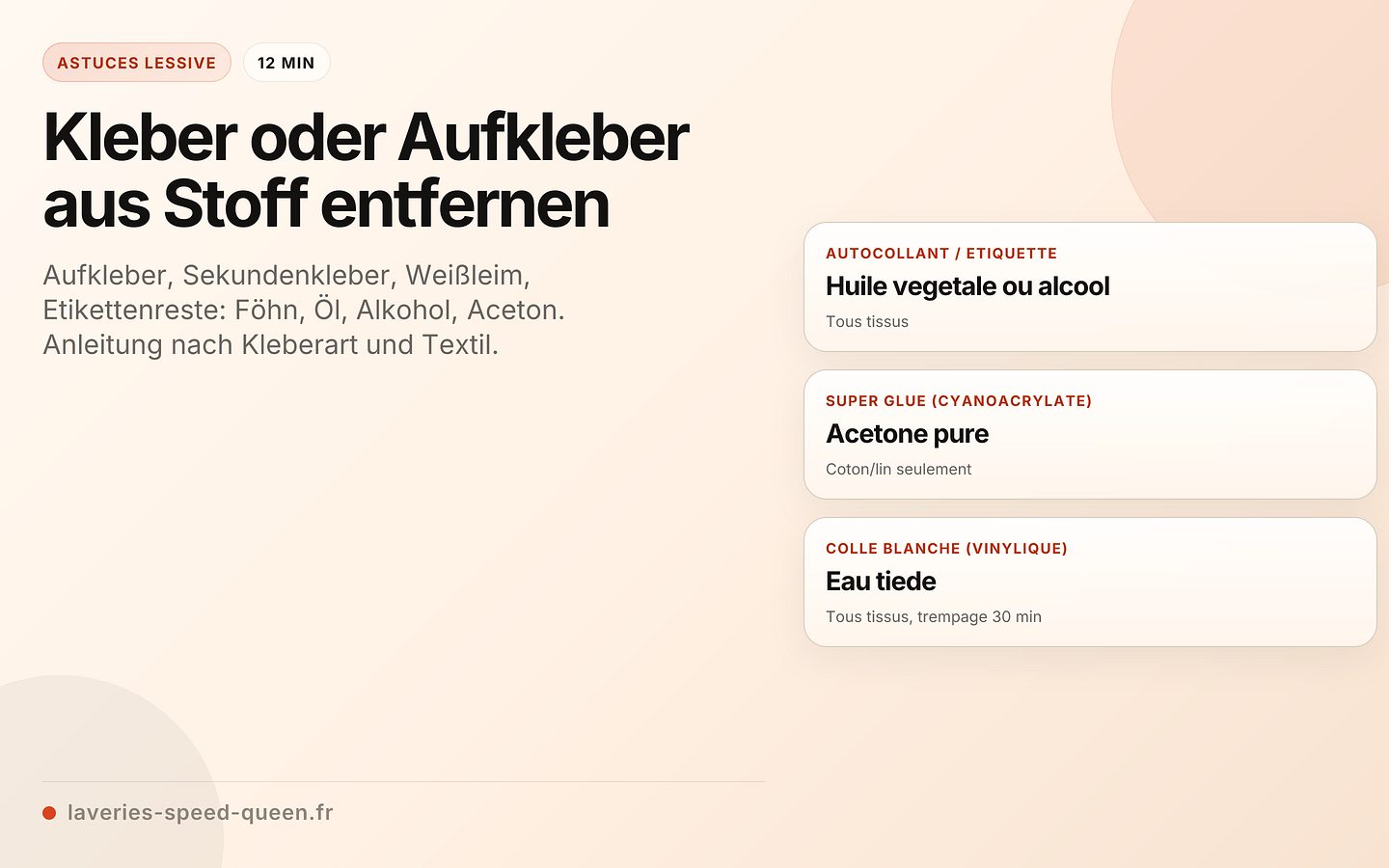 Kleber oder Aufkleber aus Stoff entfernen