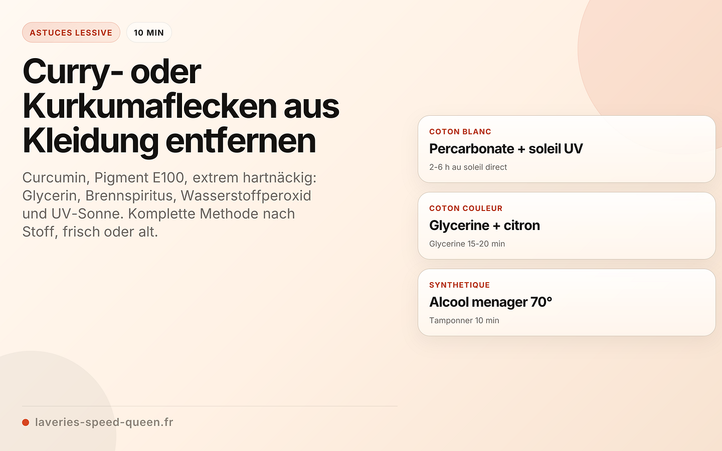 Curry- oder Kurkumaflecken aus Kleidung entfernen