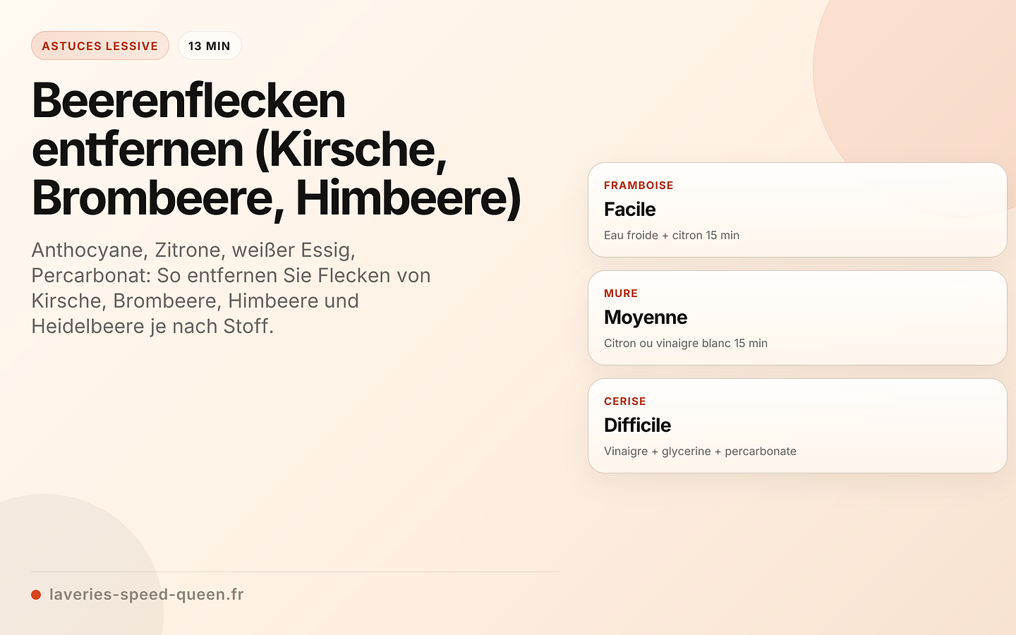 Beerenflecken entfernen (Kirsche, Brombeere, Himbeere)