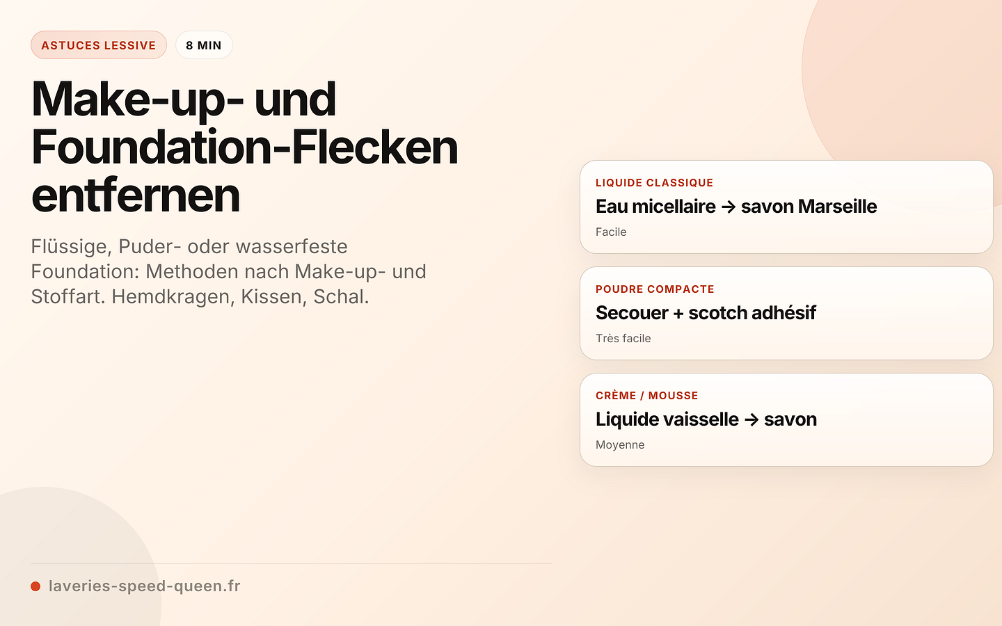 Make-up- und Foundation-Flecken entfernen