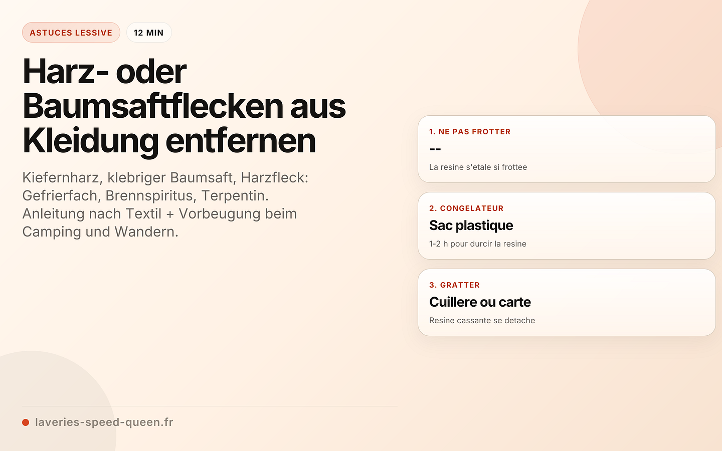 Harz- oder Baumsaftflecken aus Kleidung entfernen