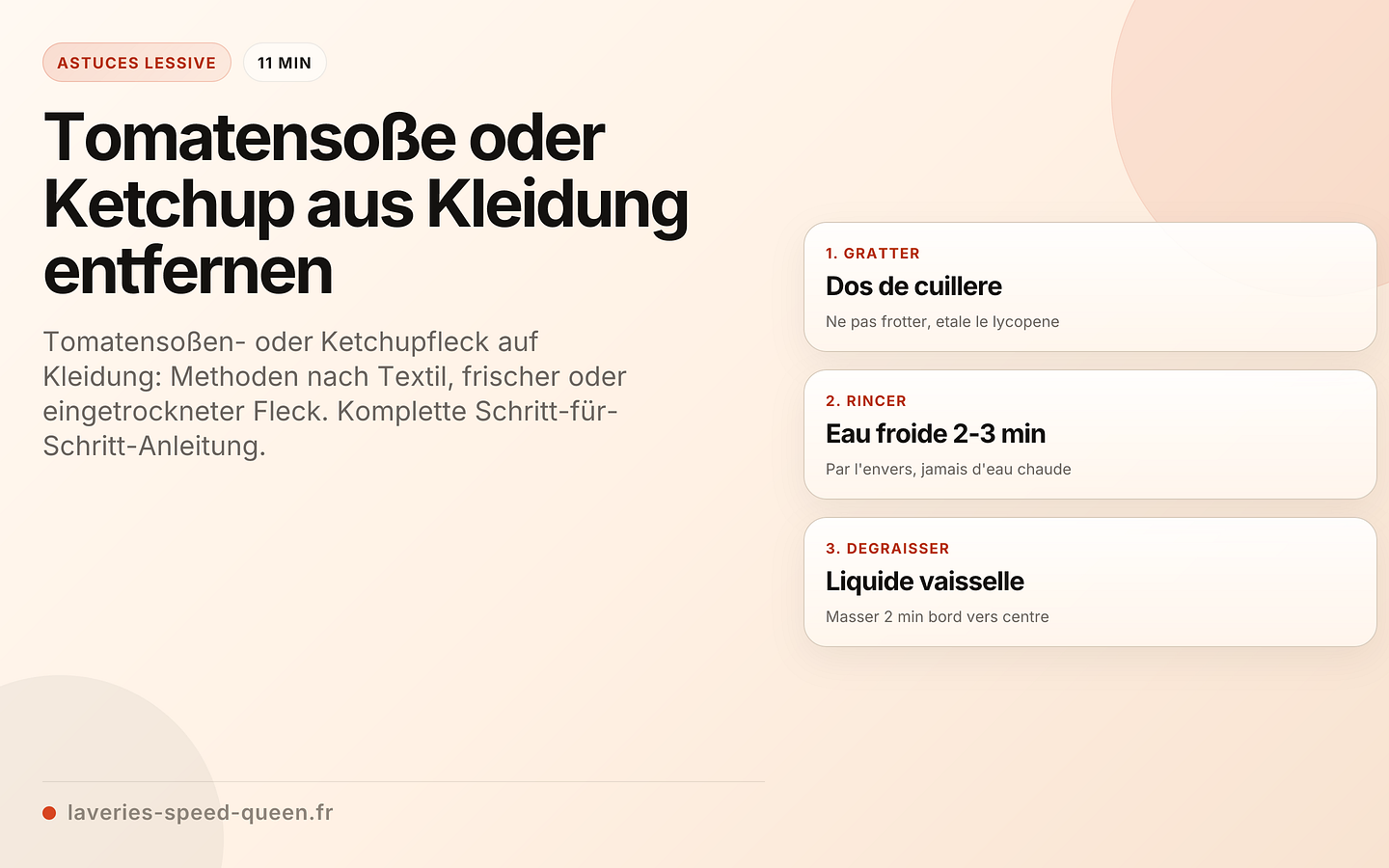 Tomatensoße oder Ketchup aus Kleidung entfernen