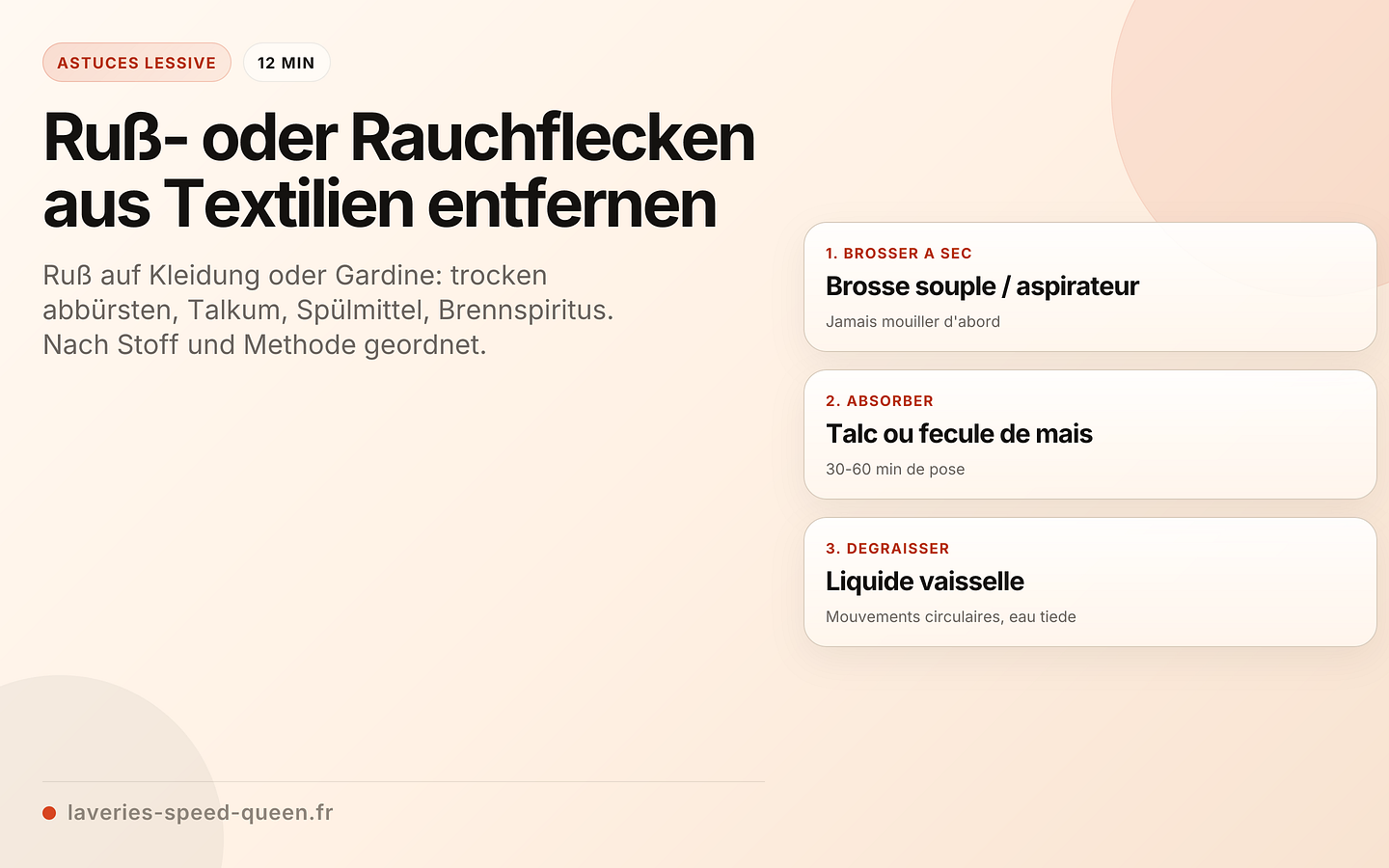 Ruß- oder Rauchflecken aus Textilien entfernen