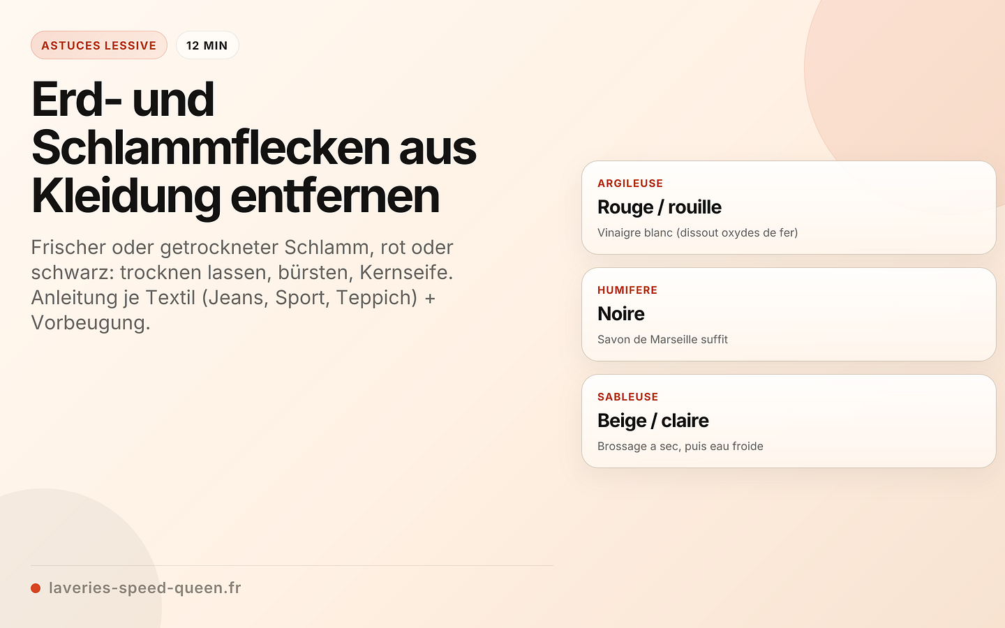 Erd- und Schlammflecken aus Kleidung entfernen