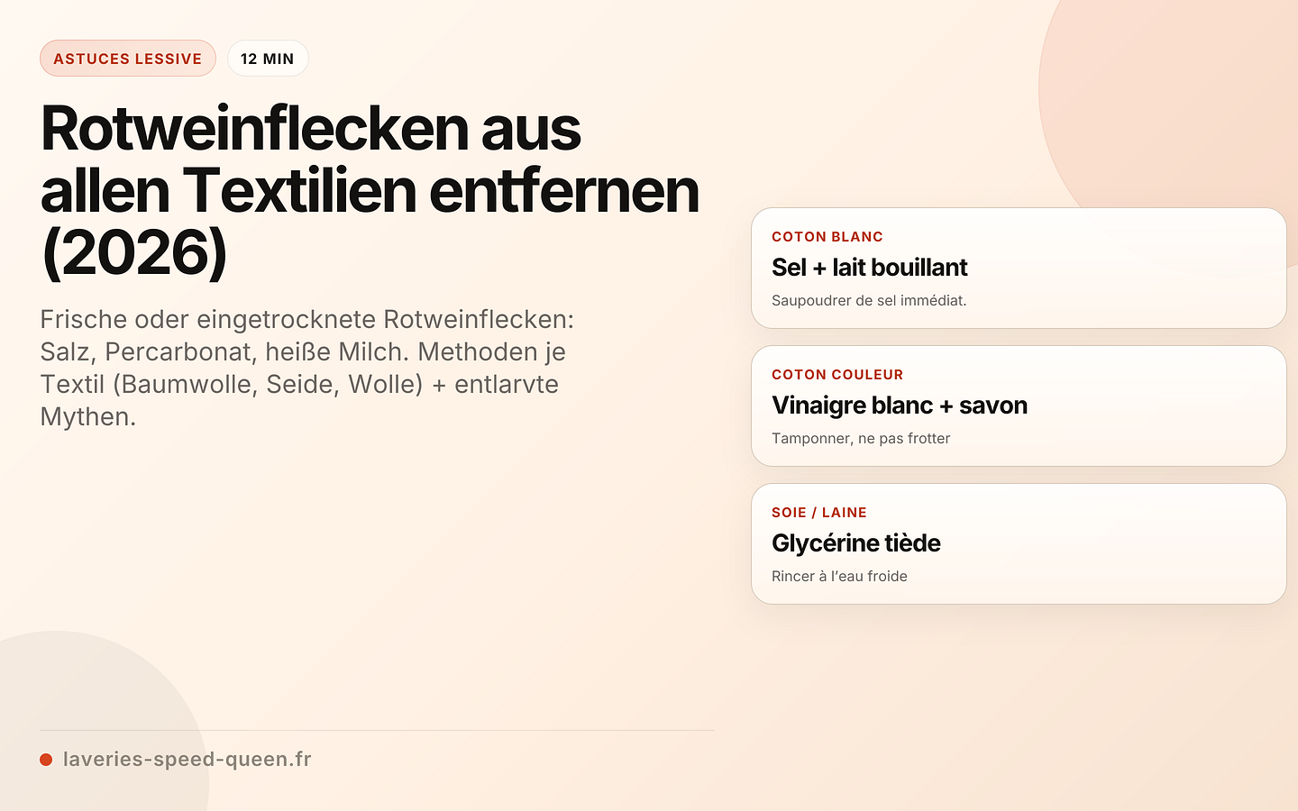 Rotweinflecken aus allen Textilien entfernen (2026)