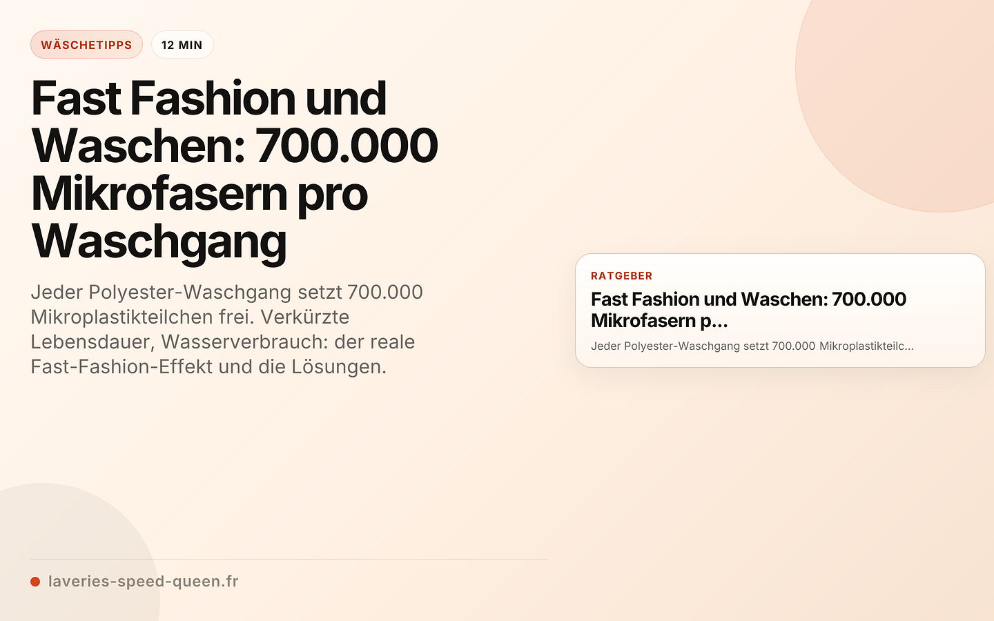 Fast Fashion und Waschen: 700.000 Mikrofasern pro Waschgang
