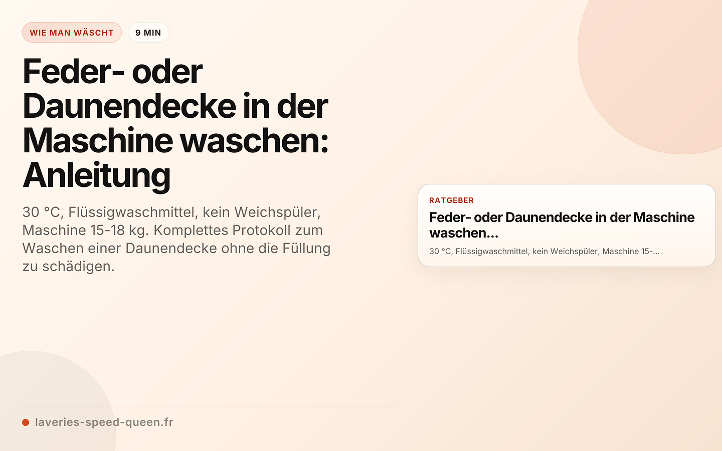 Feder- oder Daunendecke in der Maschine waschen: Anleitung