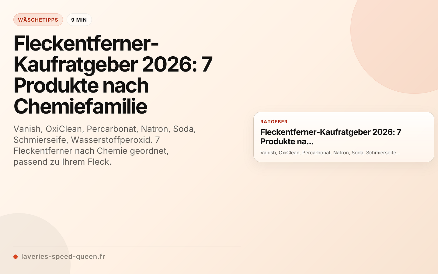 Fleckentferner-Kaufratgeber 2026: 7 Produkte nach Chemiefamilie