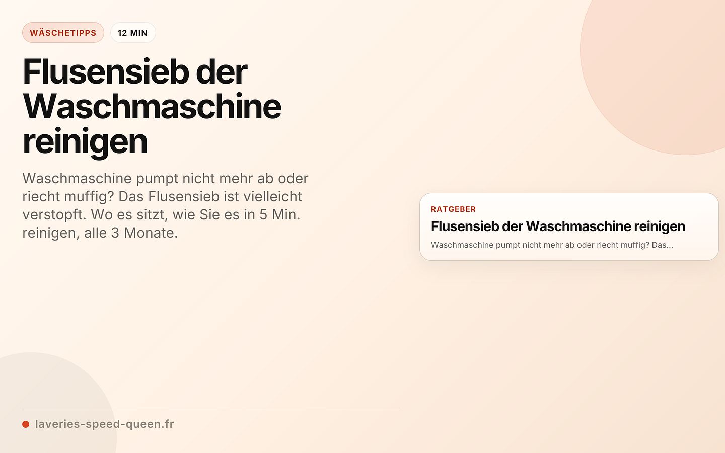 Flusensieb der Waschmaschine reinigen