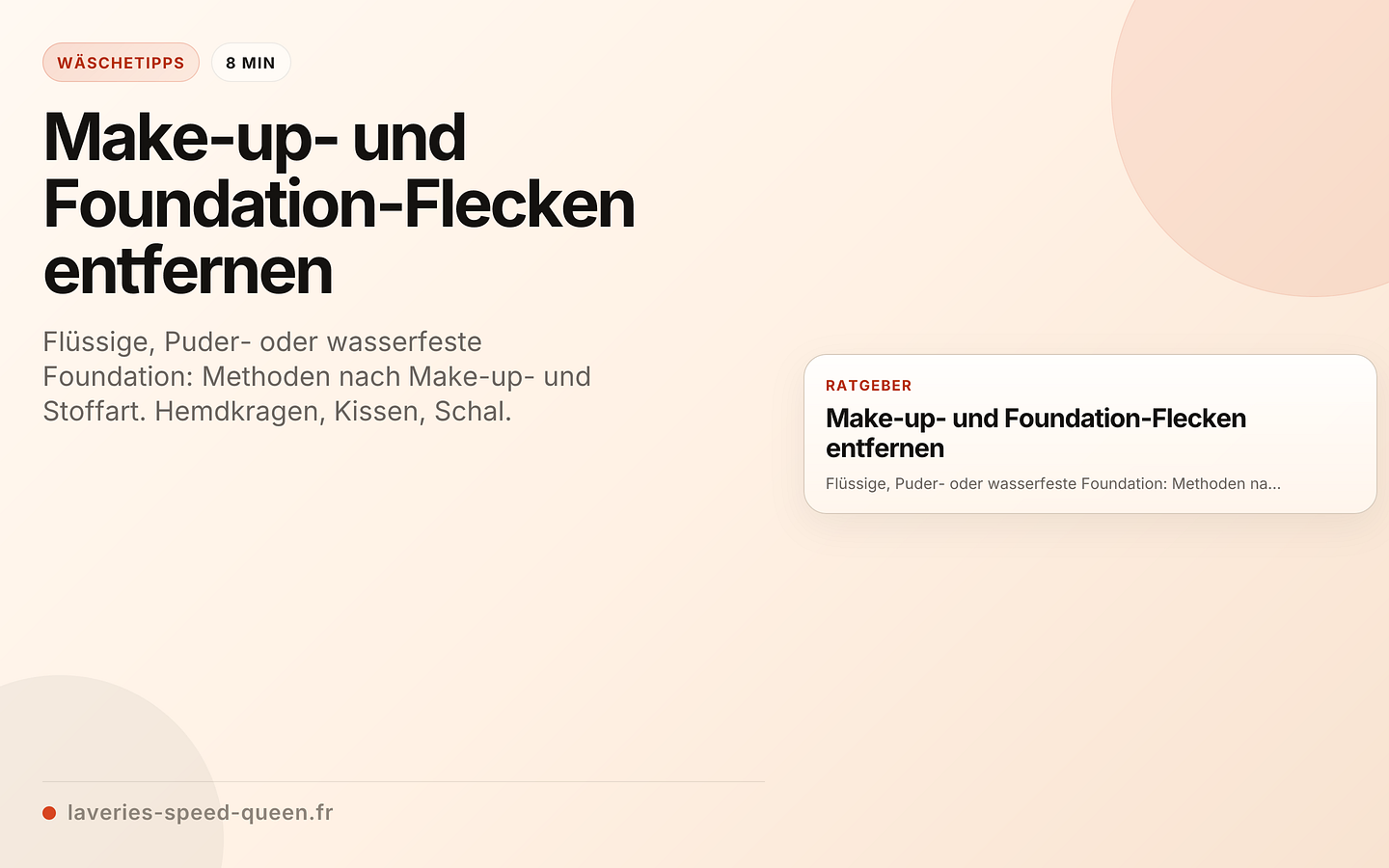 Make-up- und Foundation-Flecken entfernen