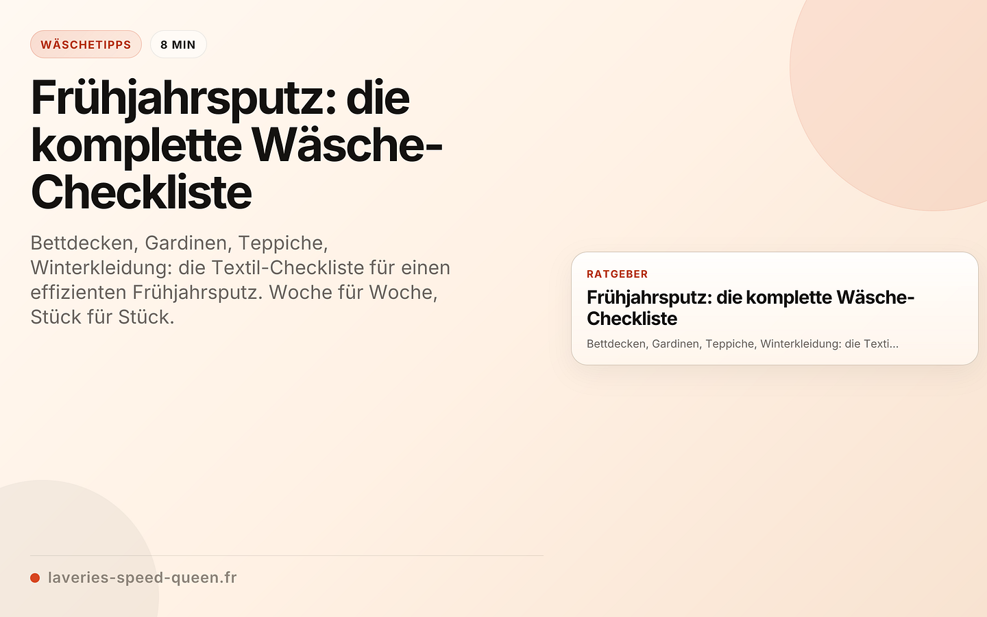 Frühjahrsputz: die komplette Wäsche-Checkliste