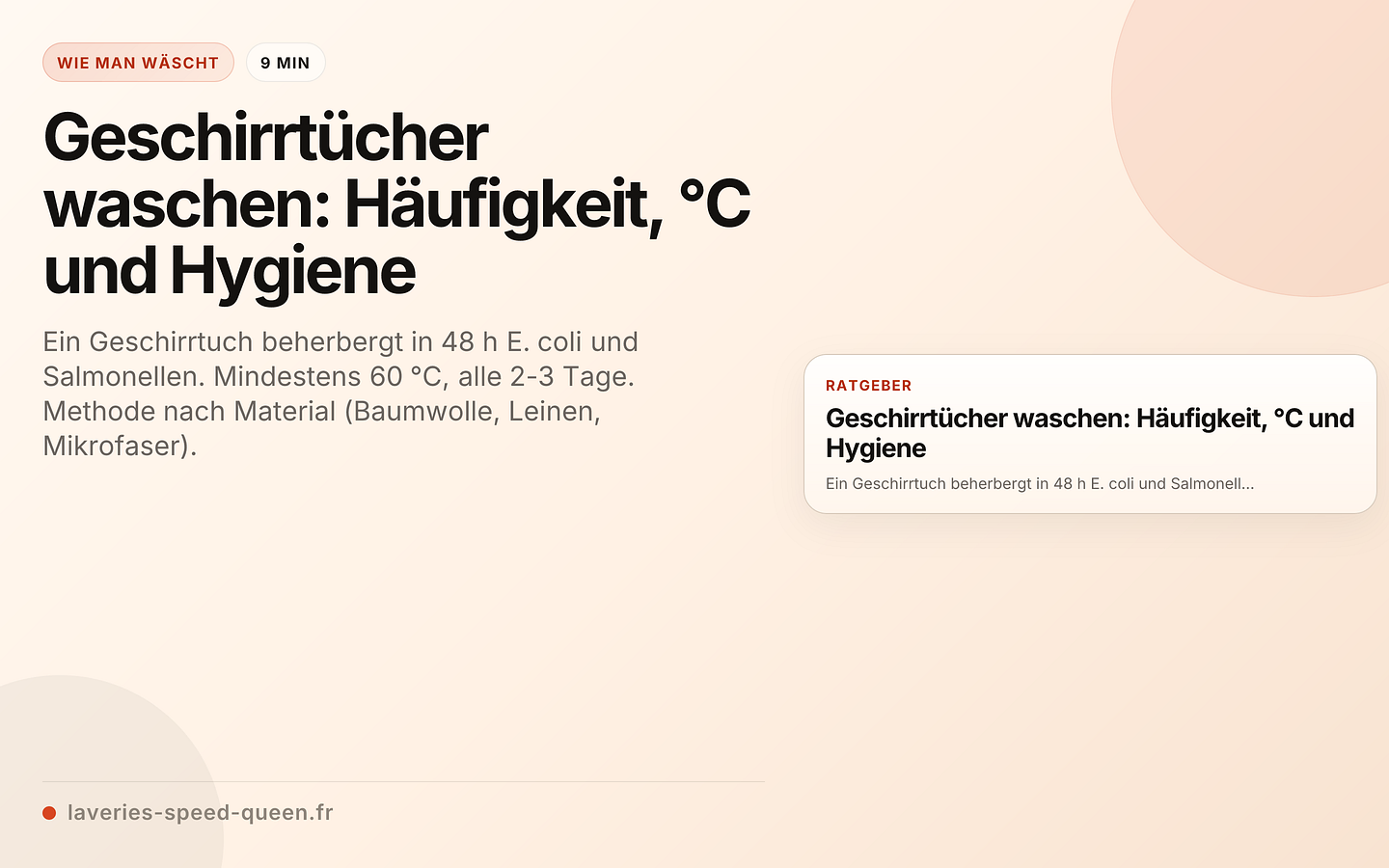 Geschirrtücher waschen: Häufigkeit, °C und Hygiene