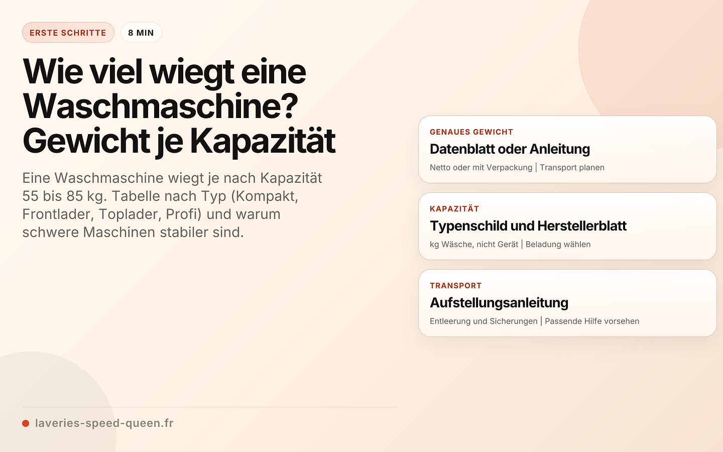 Wie viel wiegt eine Waschmaschine? Gewicht je Kapazität