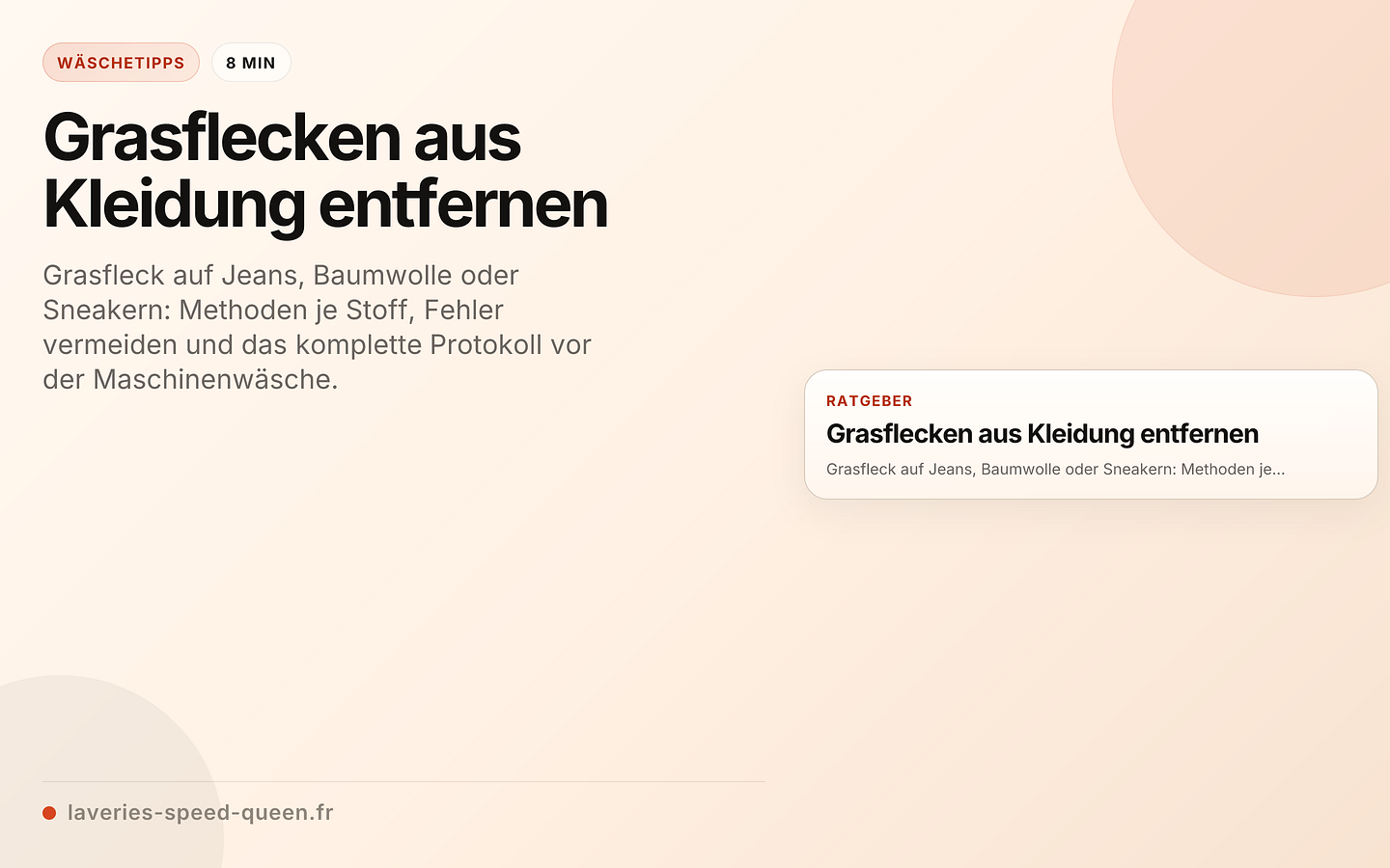 Grasflecken aus Kleidung entfernen