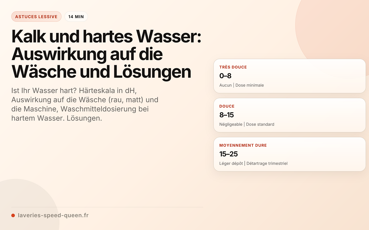 Kalk und hartes Wasser: Auswirkung auf die Wäsche und Lösungen