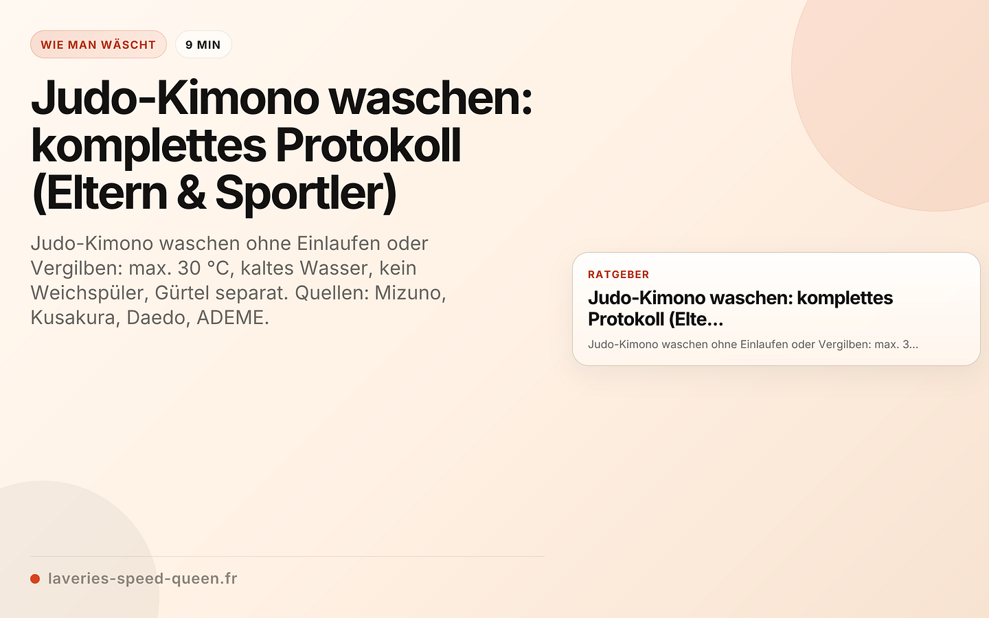 Judo-Kimono waschen: komplettes Protokoll (Eltern & Sportler)