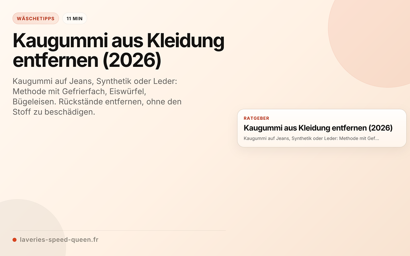 Kaugummi aus Kleidung entfernen (2026)