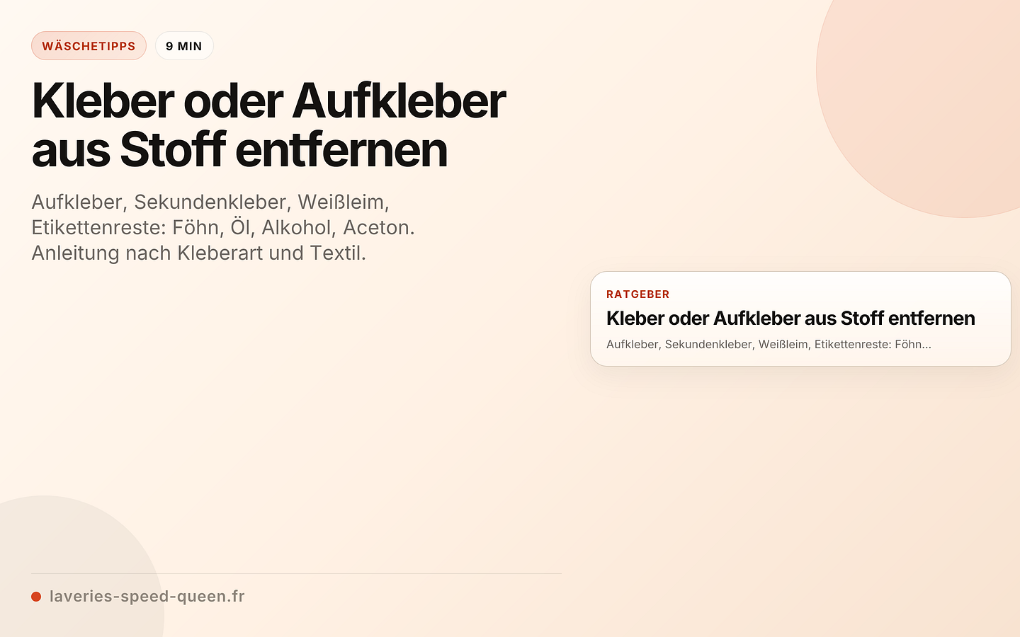 Kleber oder Aufkleber aus Stoff entfernen