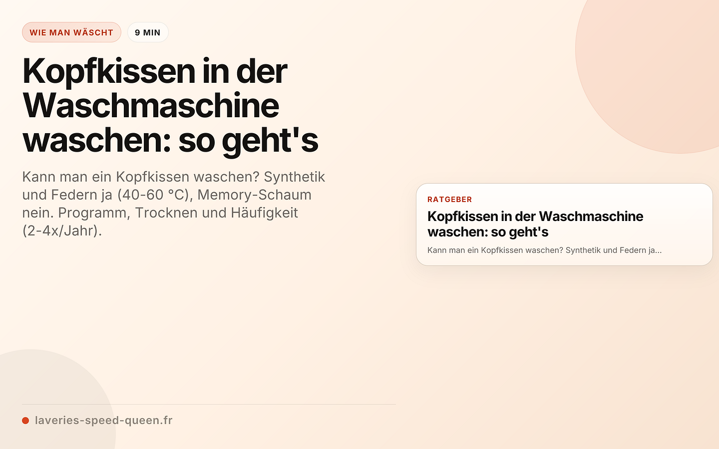 Kopfkissen in der Waschmaschine waschen: so geht's
