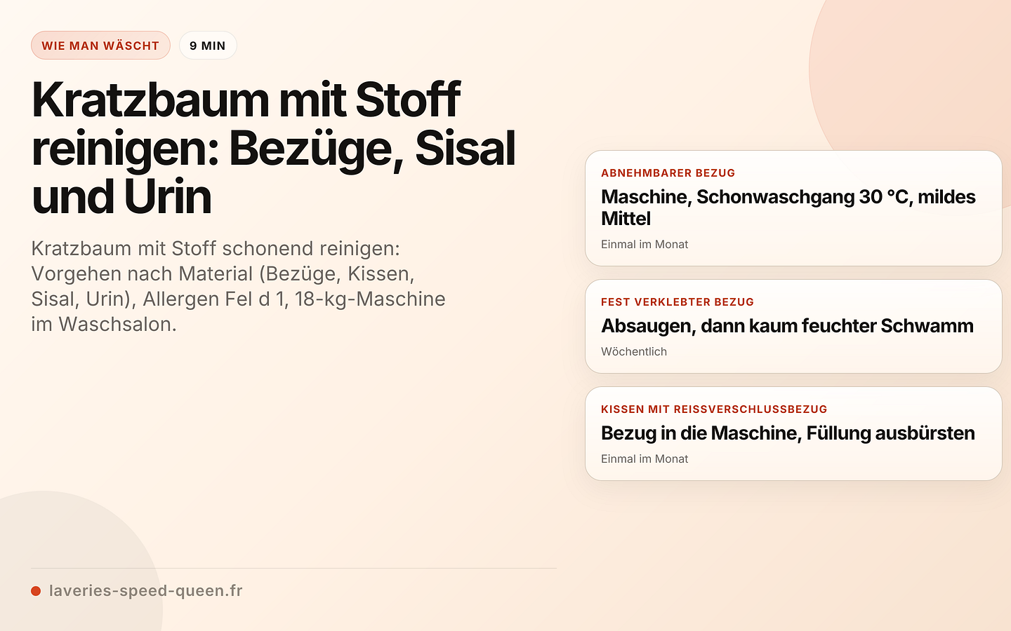 Kratzbaum mit Stoff reinigen: Bezüge, Sisal und Urin